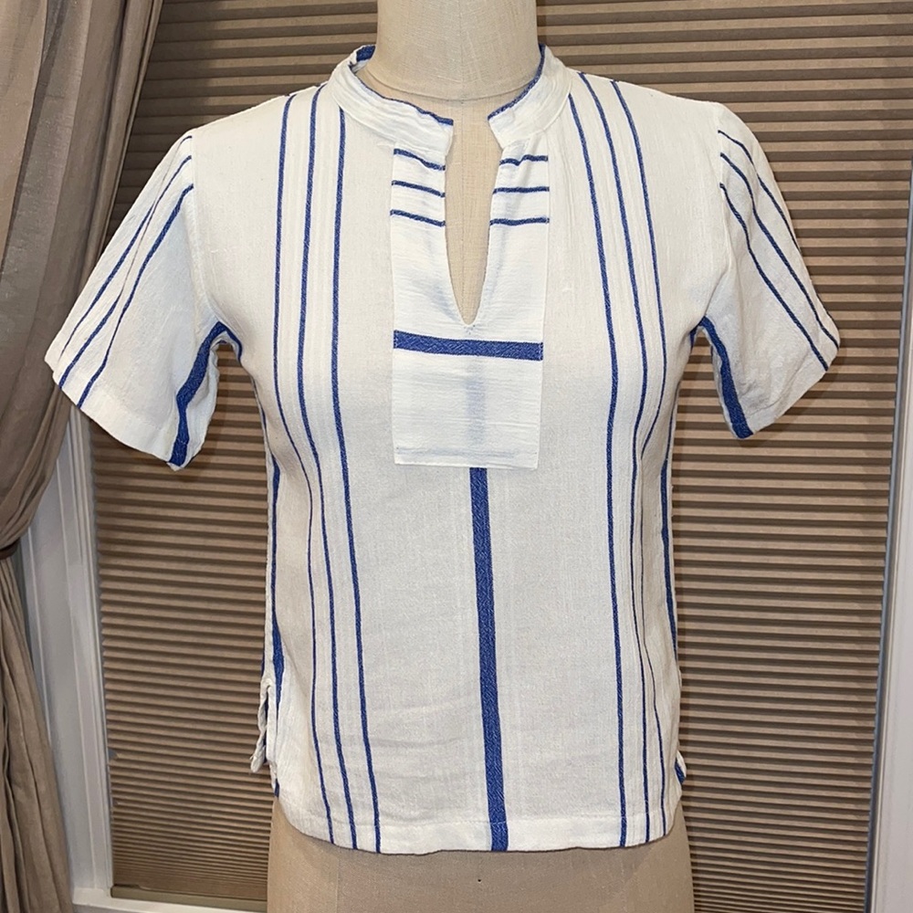 Cotton Crinkle Stripe Kurta From Greece